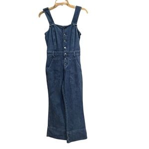 Aerie Indigo Button-Up Jumpsuit